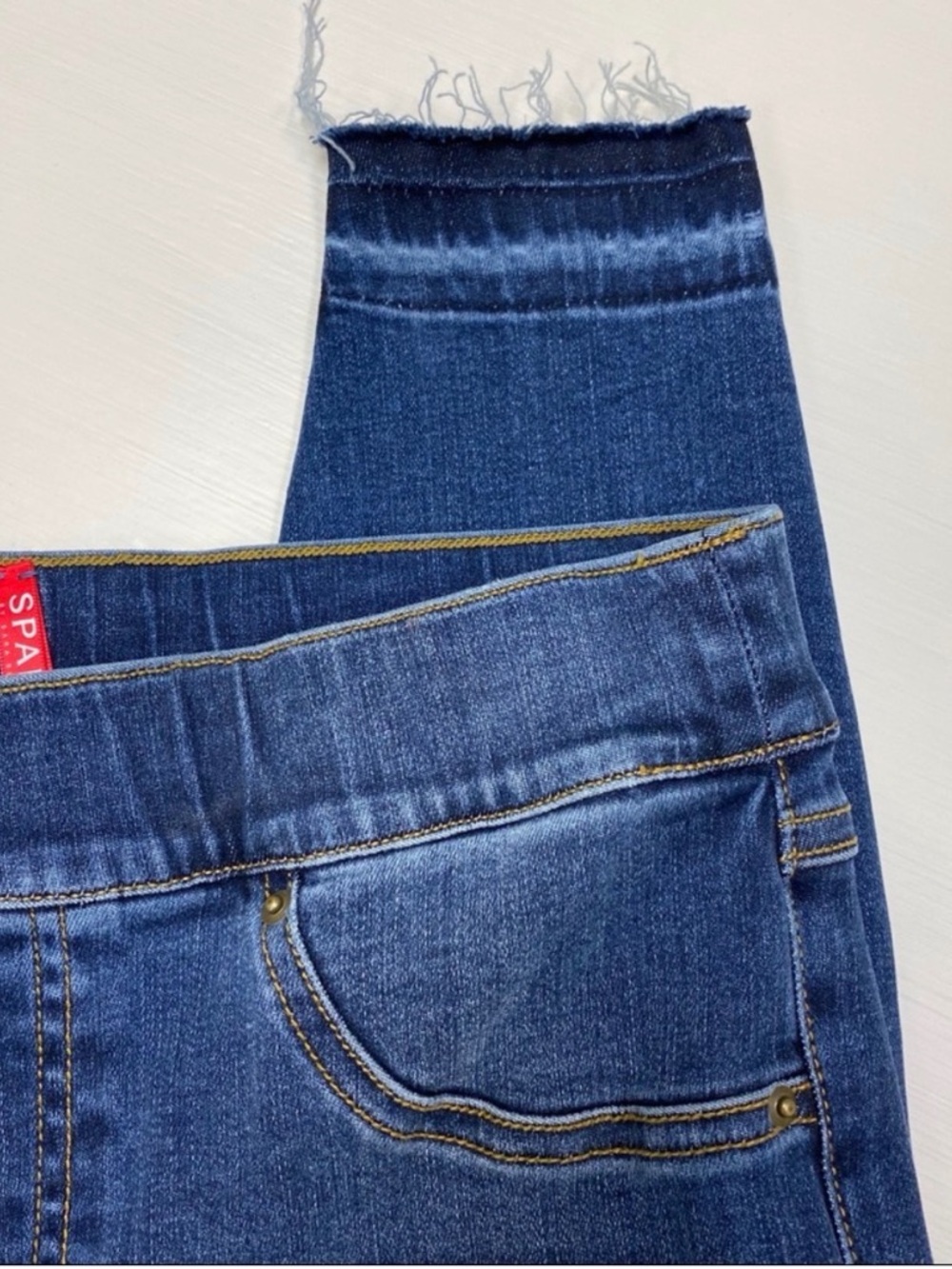 SPANX Mid Blue High-Rise Skinny Jeans - Picture 5 of 9